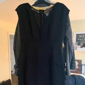 Black dress with sheer mesh at top